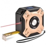 Επαναφορτιζόμενο μέτρο με USB και λέιζερ 2 σε 1 χρυσό