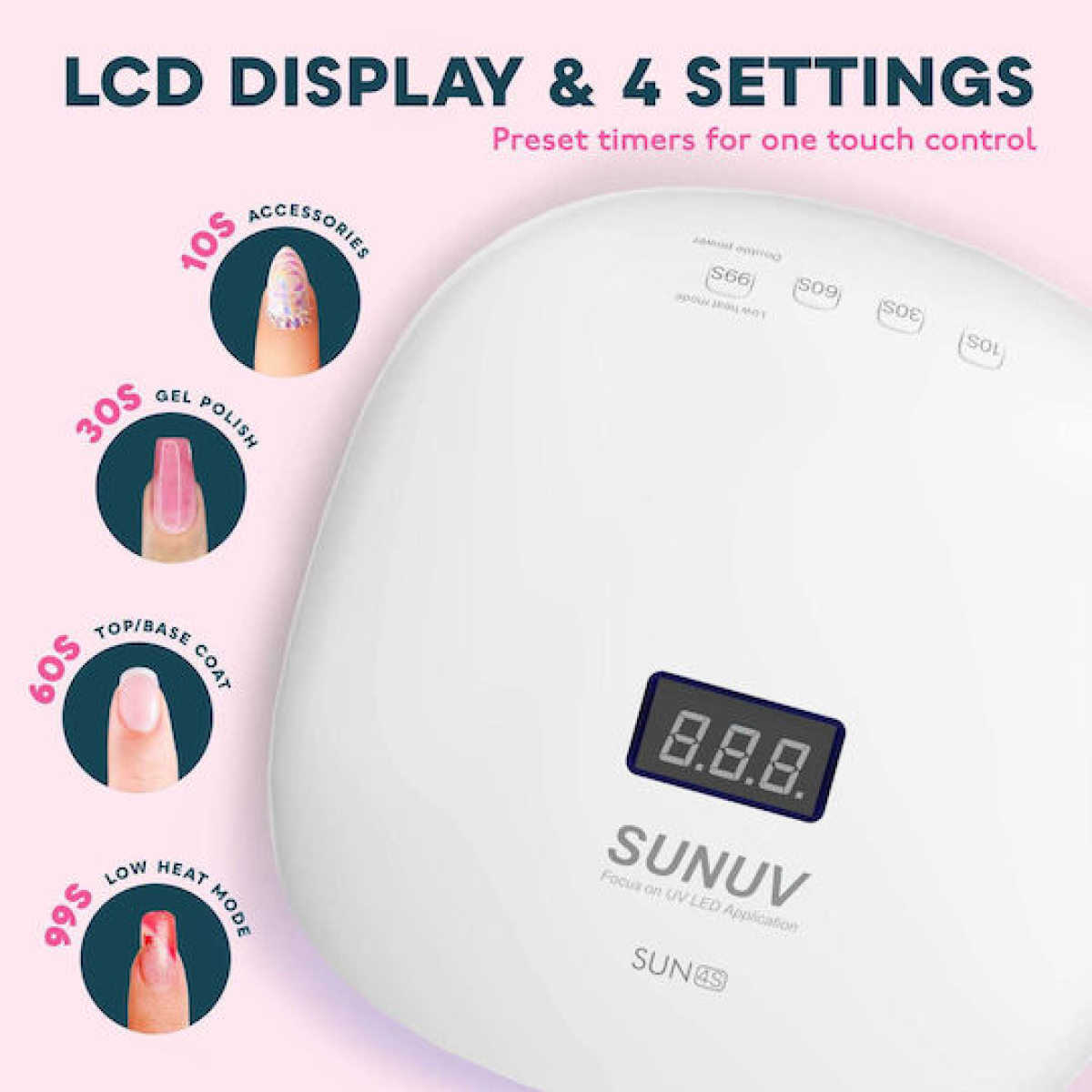 Επαγγελματικό φουρνάκι νυχιών UV – LED 48W Sun 4S λευκό - Image 4