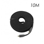 Καλώδιο HDMI 10m V2.0 4K UHD 3D Flat, Braided YWX-4K-10 μαύρο