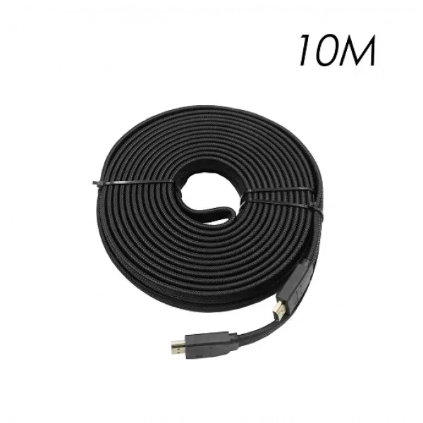 Καλώδιο HDMI 10m V2.0 4K UHD 3D Flat, Braided YWX-4K-10 μαύρο