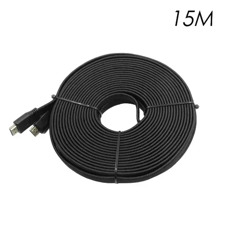 Καλώδιο HDMI 15m V2.0 4K UHD 3D Flat, Braided YWX-4K-15 μαύρο