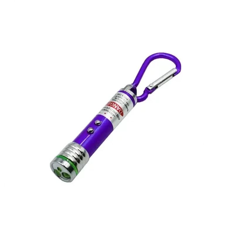 Μίνι φακός LED μπρελοκ με laser BL-1001 μωβ