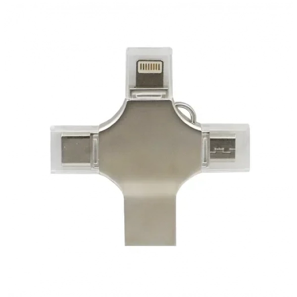 Μονάδα αποθήκευσης USB Stick 3.0 64GB με βύσμα USB-A, Type-C, Micro USB & Lightning TR-2027