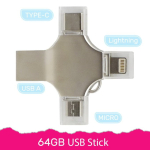 Μονάδα αποθήκευσης USB Stick 3.0 64GB με βύσμα USB-A, Type-C, Micro USB & Lightning TR-2027 - Image 2