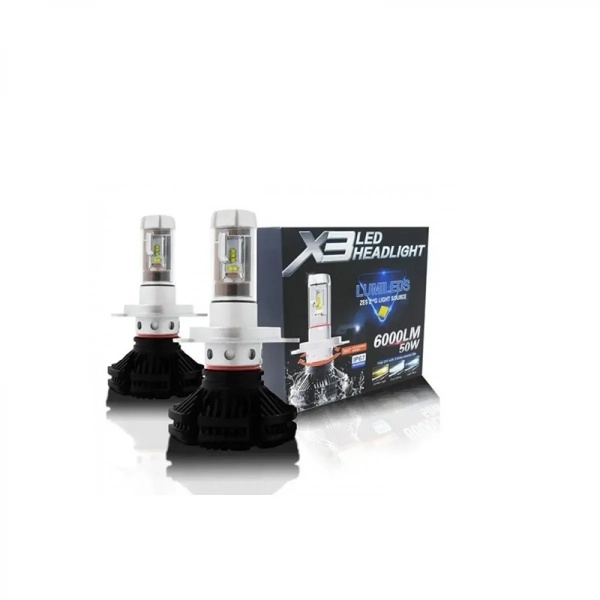 LED φώτα αυτοκινήτου H1, 50W, 6000L 6500K – X3 Led headlights Lumileds