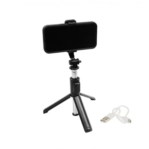 Πτυσσόμενο Selfie Stick με τρίποδο & τηλεχειριστήριο bluetooth Treqa Selfie-03 μαύρο