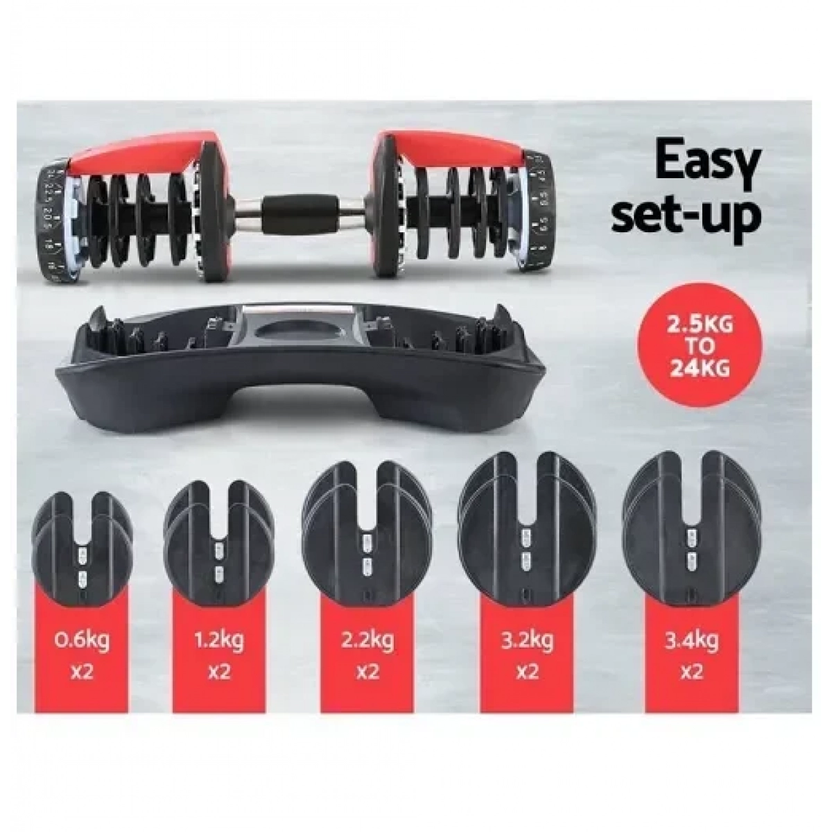 Skygym Αλτήρας 1x 24kg Ρυθμιζόμενος με Βάση - Image 3