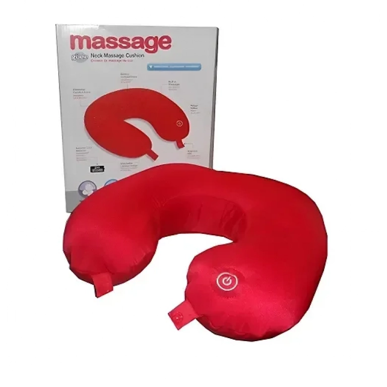 Συσκευή μασάζ - μαξιλάρι για τον αυχένα με δόνηση CX-07 κόκκινο