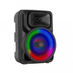 Φορητό Ηχείο Bluetooth Super Bass 8.5'' με Φωτισμό LED και Μικρόφωνο Μαύρο