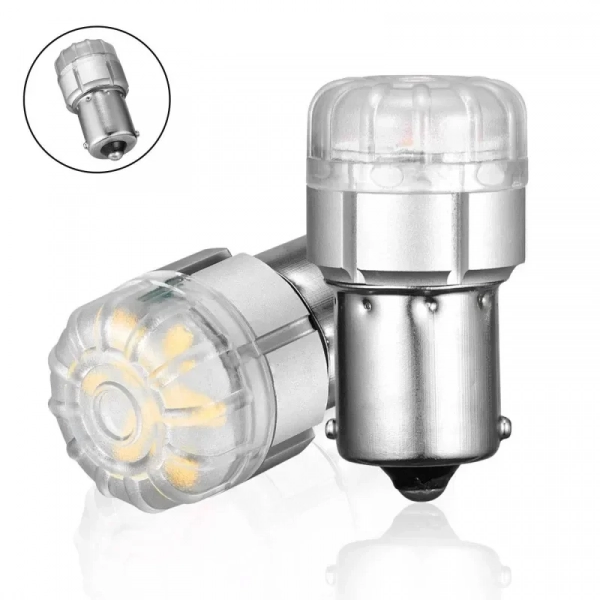 Μονοπολική λάμπα LED 1156 BA15S 12V 9 SMD 3020 9W 700LM 6500K ψυχρό λευκό 2 τεμάχια A500 SL2 1156W NOVSIGHT