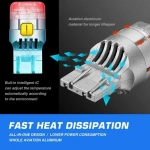 Διπολική Λάμπα T20 LED 7443 12V 9 SMD 3020 9W 700LM 6500K ψυχρό λευκό 2 τεμάχια A500 SL2 7443W NOVSIGHT