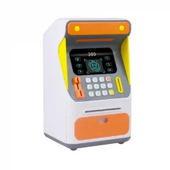 Παιδικός Ηλεκτρονικός Κουμπαράς ATM με Προσομοιωμένο Μηχανισμό Αναγνώρισης Προσώπου Πορτοκαλί