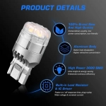 Διπολική Λάμπα T20 LED 7443 12V 9 SMD 3020 9W 700LM 6500K ψυχρό λευκό 2 τεμάχια A500 SL2 7443W NOVSIGHT