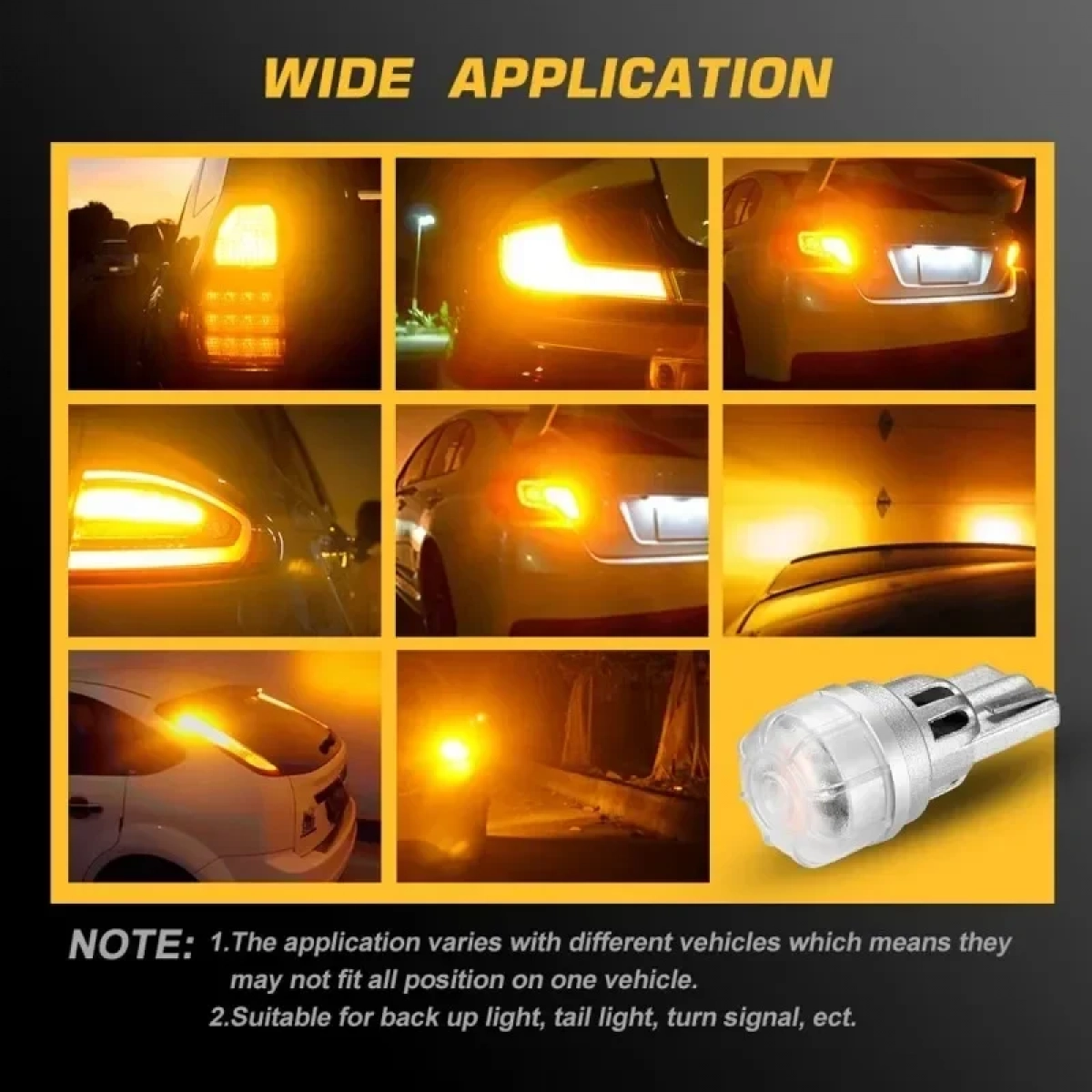 T10 LED 12V 3 SMD 3020 3W 146LM πορτοκαλί 2 τεμάχια A500 SL2 T10O NOVSIGHT