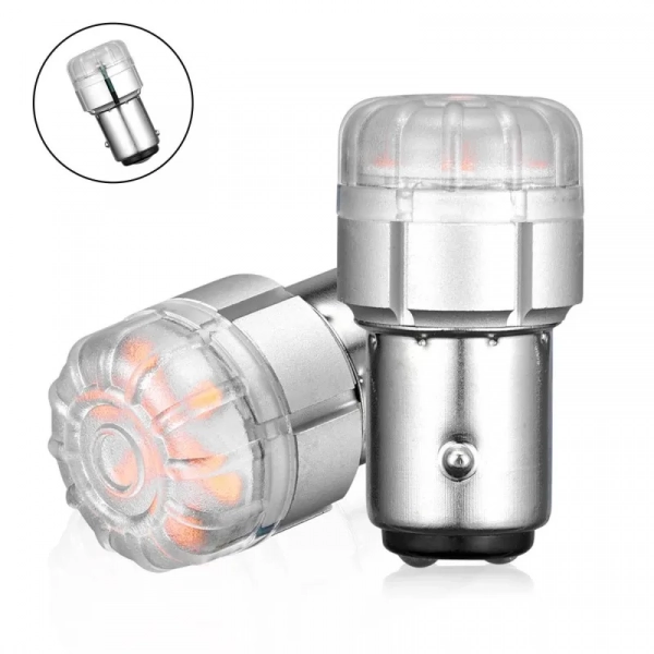Διπολική λάμπα LED 1157 BAY15D 12V 9 SMD 3020 9W 540LM πορτοκαλί 2 τεμάχια A500 SL2 1157O NOVSIGHT