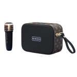 Μίνι ηχείο bluetooth Karaoke με μικρόφωνο Boombass M2101 Wireless Μαύρο-Καφέ