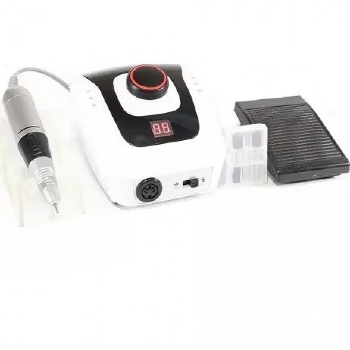 DM 206 Τροχός Νυχιών Ρεύματος 35000rpm με Πεντάλ σε Λευκό Χρώμα 65W