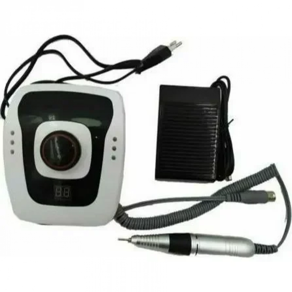 DM 206 Τροχός Νυχιών Ρεύματος 35000rpm με Πεντάλ σε Λευκό Χρώμα 65W