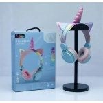 Unicorn AH-808 Ασύρματα Bluetooth On Ear Ακουστικά Μπλε