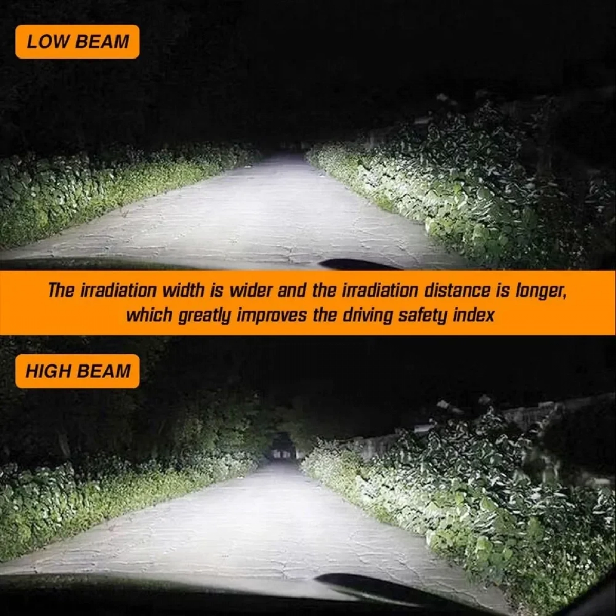 Φώτα Πορείας LED 70W 6000K 12000lumen H4 NovSight A397-F10-H4 - Image 2