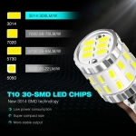 NovSight Λάμπες Αυτοκινήτου A620 W T10 Canbus LED 6500K Ψυχρό Λευκό 12-24V 3W 2τμχ