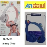 Andowl Q-EM51 Ασύρματα/Ενσύρματα On Ear Ακουστικά Μπλε