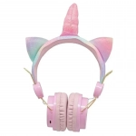 Unicorn AH-808 Ασύρματα Bluetooth On Ear Ακουστικά Ροζ