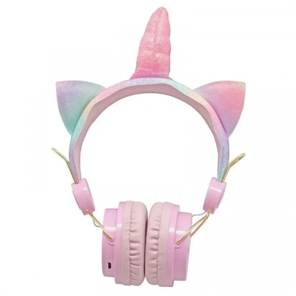 Unicorn AH-808 Ασύρματα Bluetooth On Ear Ακουστικά Ροζ