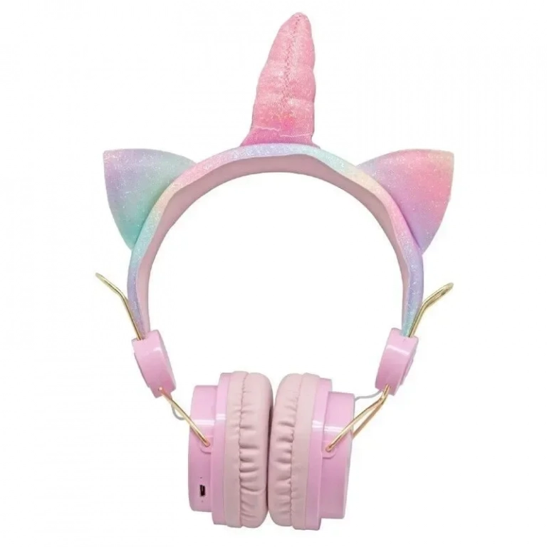 Unicorn AH-808 Ασύρματα Bluetooth On Ear Ακουστικά Ροζ