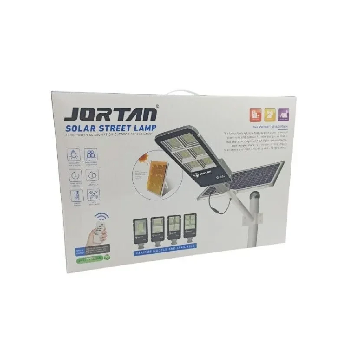 Ηλιακό Φωτιστικό Δρόμου 300W Ψυχρό Λευκό 6500K με Τηλεχειριστήριο