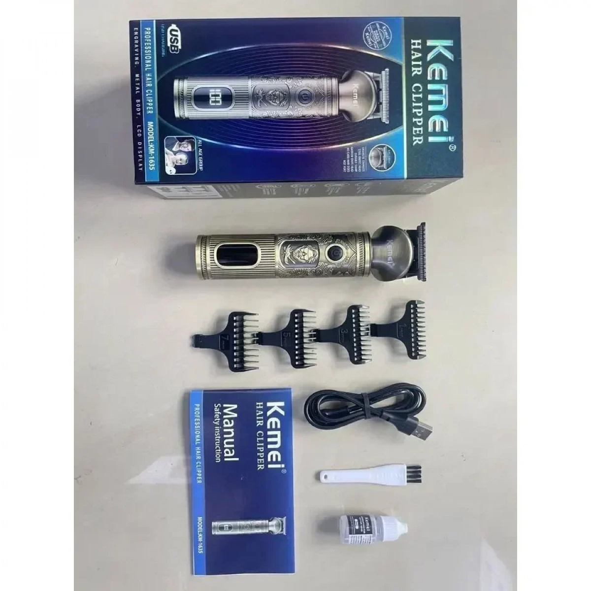 Κουρευτική Mηχανή μπαταρίας Kemei KM-1635