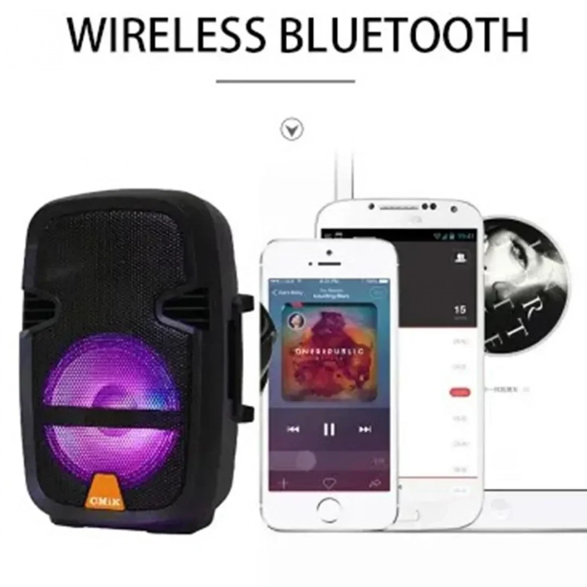 Σύστημα Karaoke bluetooth με ενσύρματo μικρόφωνo και τηλεχειριστήριο CMiK MK-B25 μαύρο