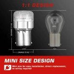 Μονοπολική λάμπα LED 1156 BA15S 12V 9 SMD 3020 9W 288LM κόκκινο 2 τεμάχια A500 SL2 1156R NOVSIGHT