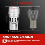 T10 LED 12V 3 SMD 3020 3W 65LM κόκκινο 2 τεμάχια A500 SL2 T10R NOVSIGHT