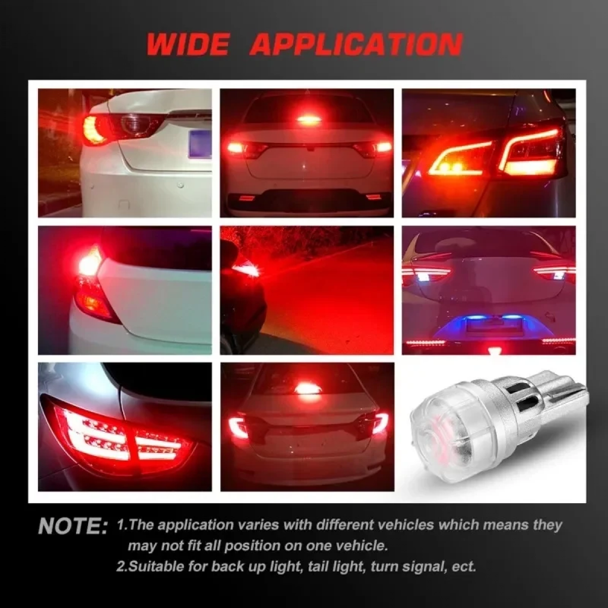 T10 LED 12V 3 SMD 3020 3W 65LM κόκκινο 2 τεμάχια A500 SL2 T10R NOVSIGHT