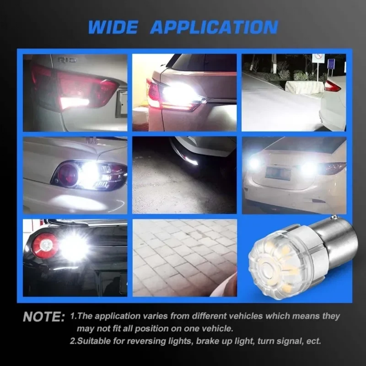 Μονοπολική λάμπα LED 1156 BA15S 12V 9 SMD 3020 9W 700LM 6500K ψυχρό λευκό 2 τεμάχια A500 SL2 1156W NOVSIGHT