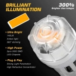 T10 LED 12V 3 SMD 3020 3W 146LM πορτοκαλί 2 τεμάχια A500 SL2 T10O NOVSIGHT