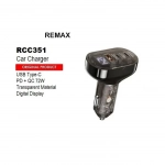 Remax RCC351 Φορτιστής Αυτοκινήτου Γρήγορης Φόρτισης με Θύρες: 1xUSB 2xType-C