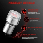 Μονοπολική λάμπα LED 1156 BA15S 12V 9 SMD 3020 9W 288LM κόκκινο 2 τεμάχια A500 SL2 1156R NOVSIGHT