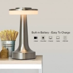 Retro LED Επιτραπέζιο Φωτιστικό Αφής USB Επαναφορτιζόμενο 30370 σε Ασημί χρώμα