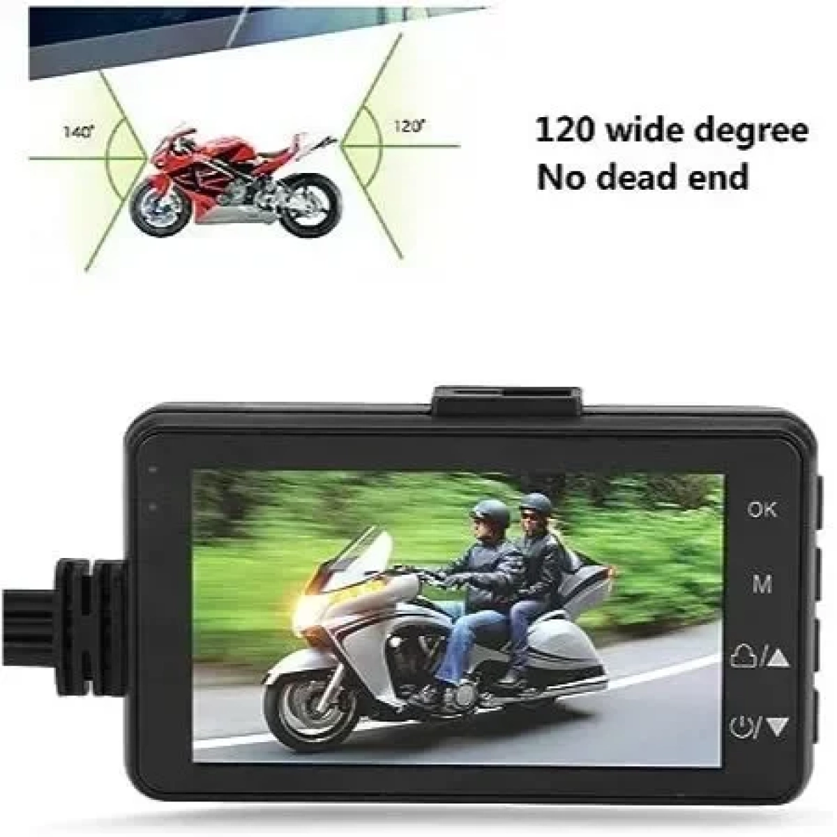 Κάμερα Μοτοσυκλέτας 1080P HD Dual Lens 3 ιντσών με Οθόνη LCD IP68 Αδιάβροχο Ενσωματωμένο Μικρόφωνο