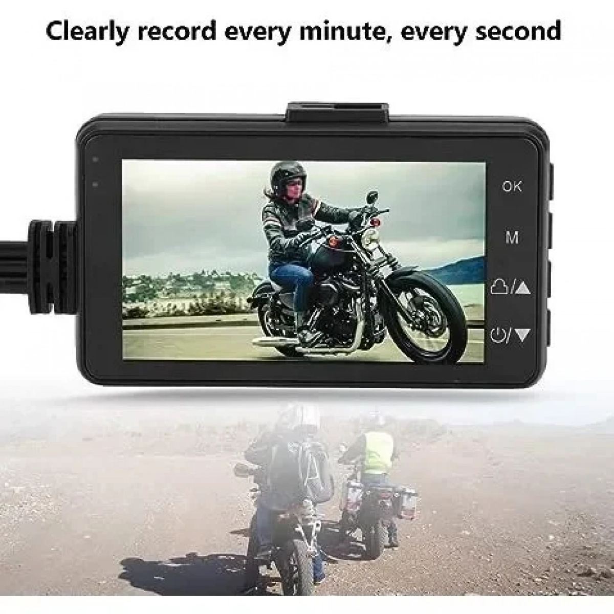 Κάμερα Μοτοσυκλέτας 1080P HD Dual Lens 3 ιντσών με Οθόνη LCD IP68 Αδιάβροχο Ενσωματωμένο Μικρόφωνο