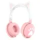 Ασύρματα Ακουστικά Bluetooth KE28 Cute Cat Ears με Αποσπώμενο Μικρόφωνο σε Ροζ-Λευκό χρώμα
