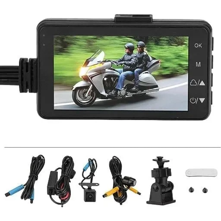 Κάμερα Μοτοσυκλέτας 1080P HD Dual Lens 3 ιντσών με Οθόνη LCD IP68 Αδιάβροχο Ενσωματωμένο Μικρόφωνο
