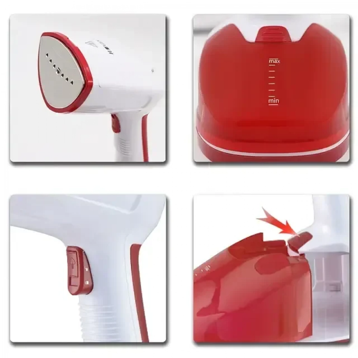 RAF R.1226R Ατμοκαθαριστής Ρούχων Χειρός 1200W με Δοχείο Κόκκινο