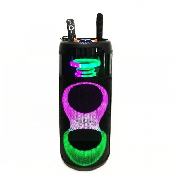 Ηχείο Bluetooth 8 ιντσών με Φωτισμό LED και Ασύρματο Μικρόφωνο Μαύρο