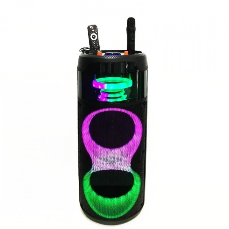 Ηχείο Bluetooth 8 ιντσών με Φωτισμό LED και Ασύρματο Μικρόφωνο Μαύρο
