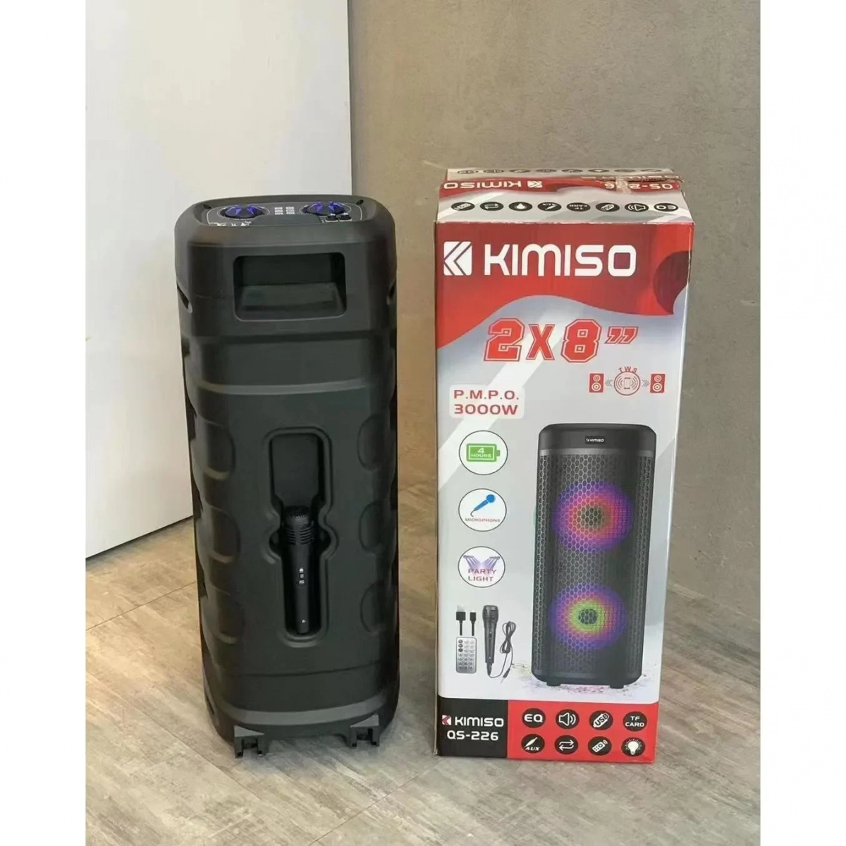 Ηχείο με λειτουργία Karaoke Kimiso QS-226 σε Μαύρο Χρώμα