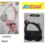 Andowl Q-EM51 Ασύρματα/Ενσύρματα On Ear Ακουστικά Μαύρα