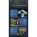 Ασύρματo Διπλό Ηχείο Bluetooth Mini V8 με LED φωτισμό Μαύρο